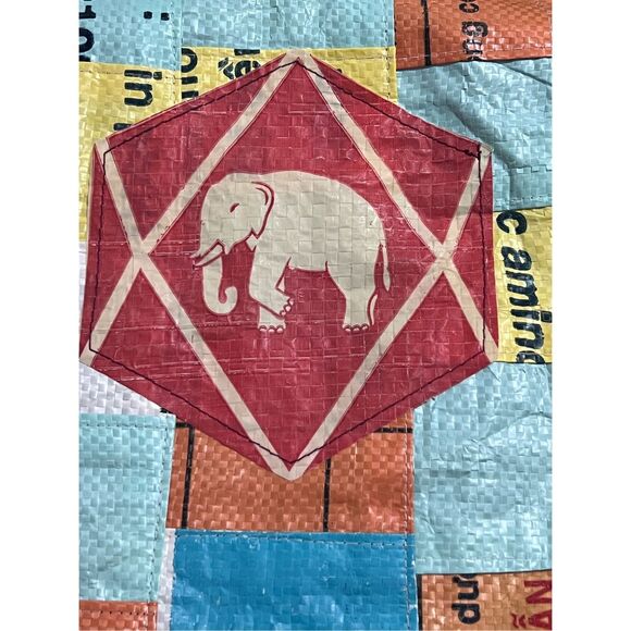 Recycled Cement Bag Elephant purse Portland cement shoulder bag colorful - Picture 2 of 6